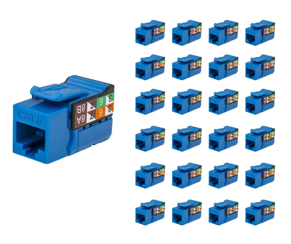 Vertical Cable 352-V2703/Bl/25 Cat6 Rj45 Keystone Jack V-Max Series Unshielded - Blue (25 Pack) 1