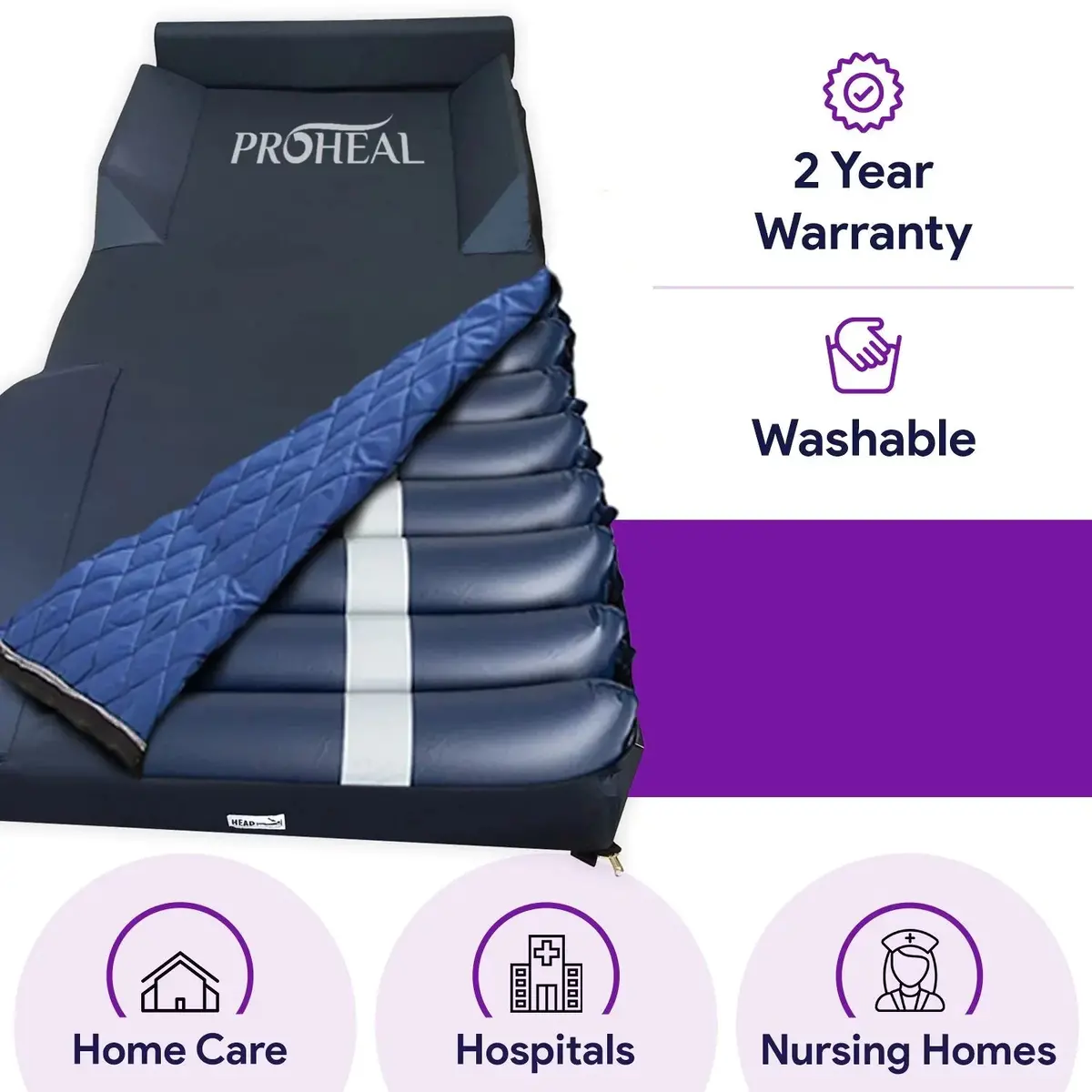 Hospital Bed Cover With Defined Bed Rail For Air Mattress 3