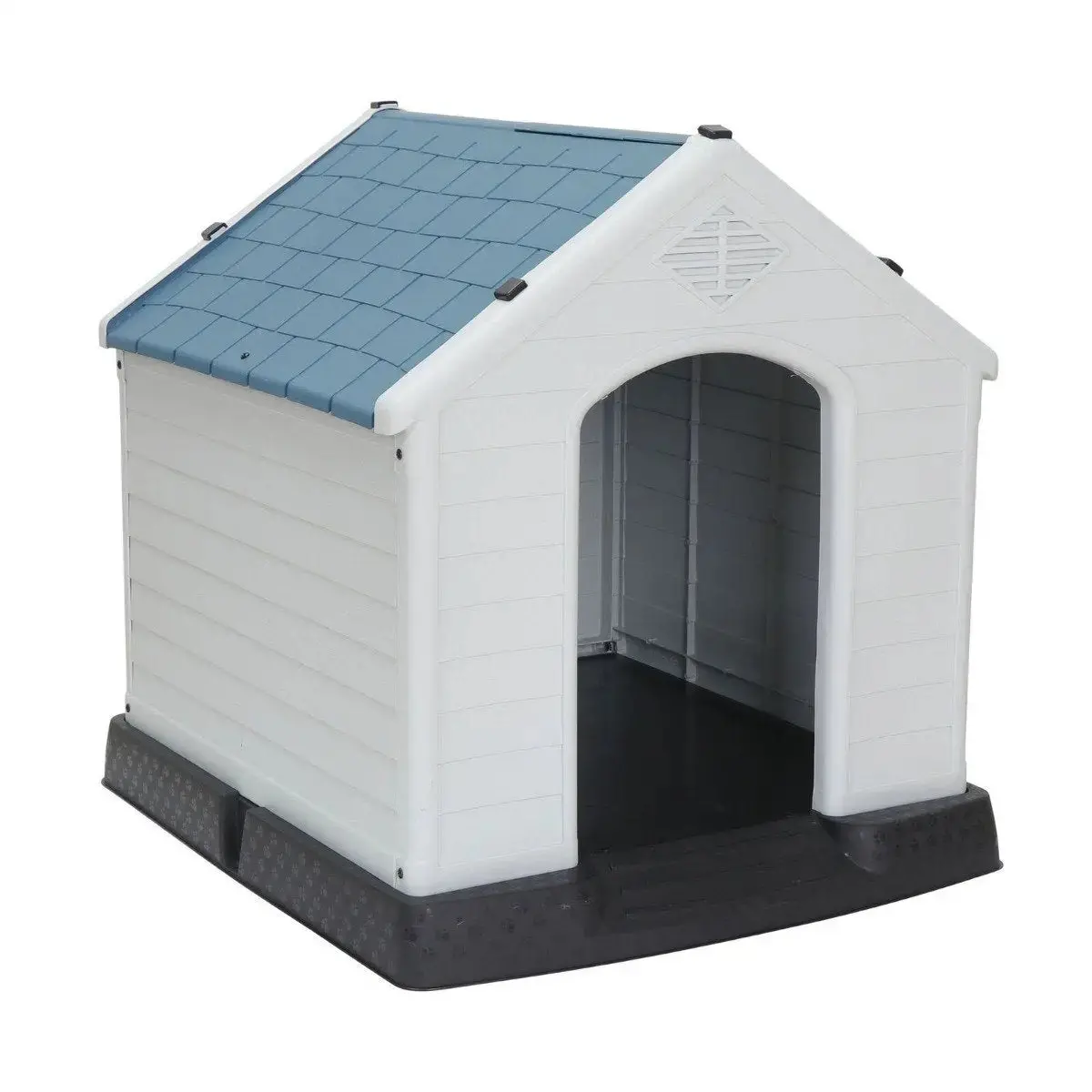 38.75" Dog House With Blue Roof For Medium & Large Size Pets Weather Resistant 1