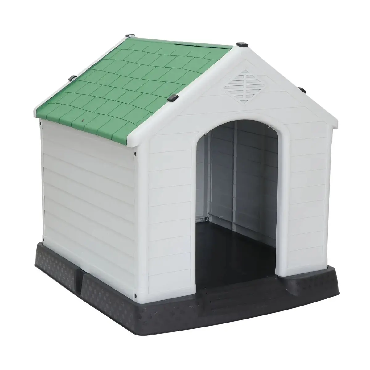 38.75" Dog House With Green Roof For Medium & Large Size Pets Weather Resistant 1