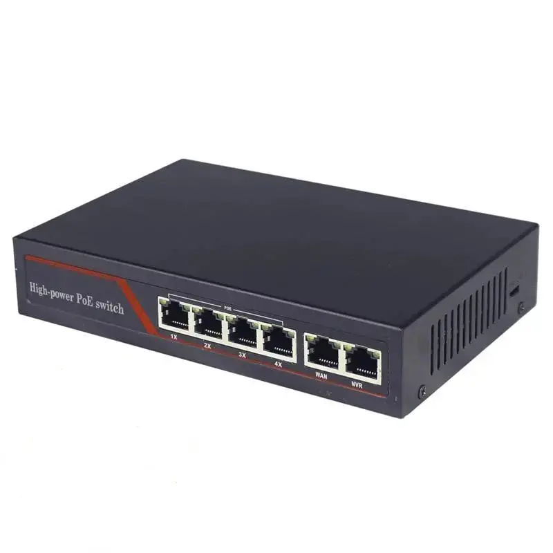 4 Port Unmanaged Fast Ethernet Poe Switch With 2 Uplink Ports, 10/100Mbps 1