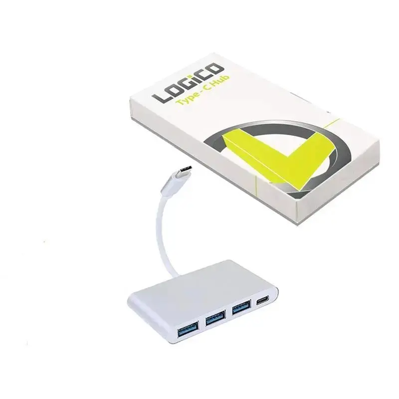 4-In-1 Usb-C Hub Type C Multi-Port Charge & Connect Adapter 3X Usb 3.0 1