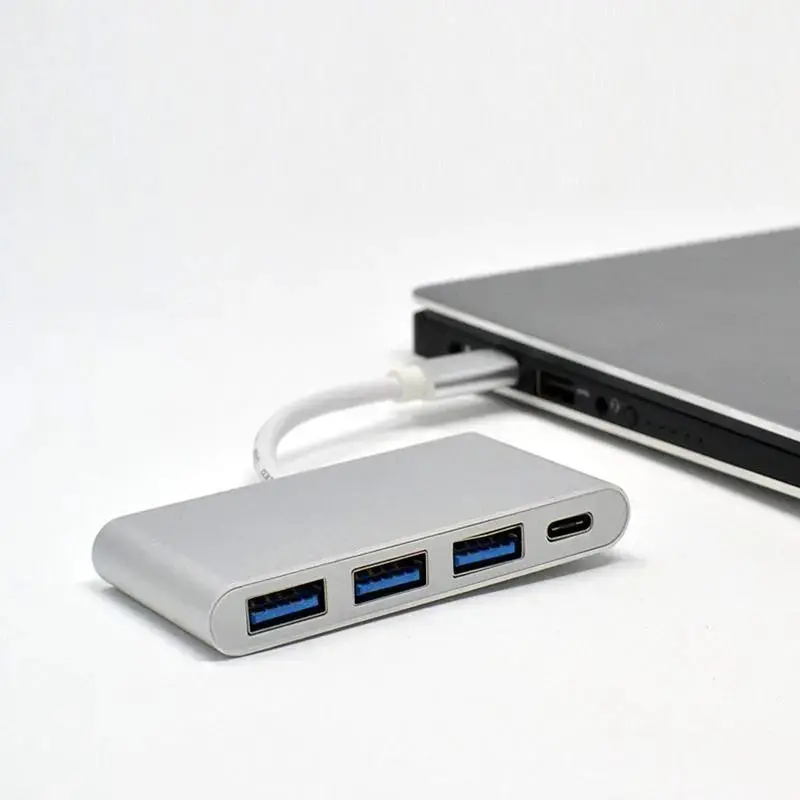 4-In-1 Usb-C Hub Type C Multi-Port Charge & Connect Adapter 3X Usb 3.0 2