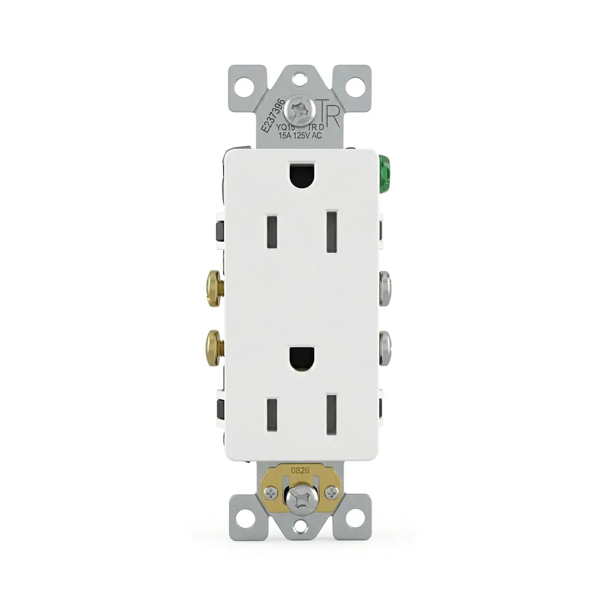 15 Amp Outlet 125V Tamper-Resistant Decorator Receptacle Ul Listed Self-Grounding Wall Outlet - White (10 Pack) 2