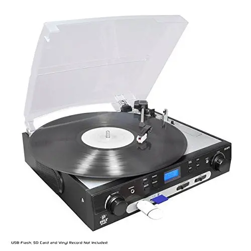 Pyle Pro Plttb9u Usb Turntable With Direct-To-Digital Usb/Sd Card Encoder & Built-In Am/Fm Radio 1