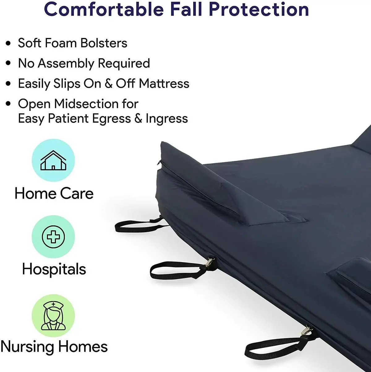 Fall Prevention Foam Bolster Mattress Cover With Defined Perimeter 3