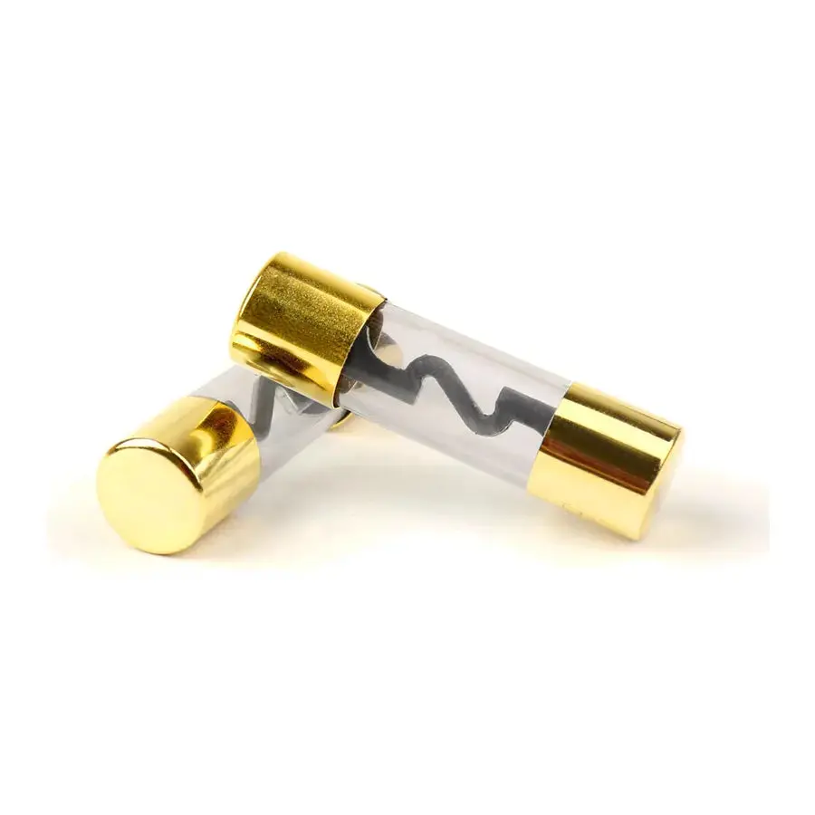 5 Pack Gold Plated High Quality Glass 30-120 Amp Car Audio Inline Agu Fuse 1