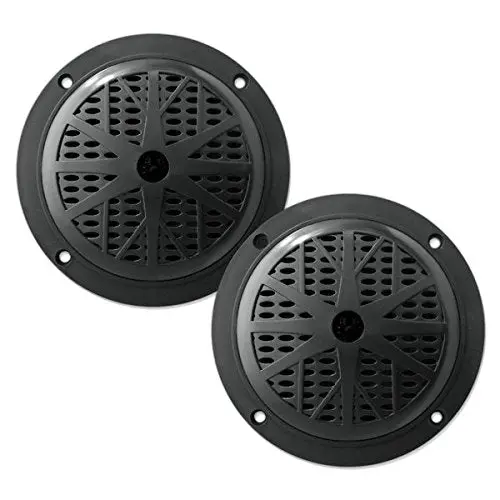 Pyle Marine Audio Plmr41 4" Dual Cone Waterproof Stereo Speaker System - Pair (Black) 1