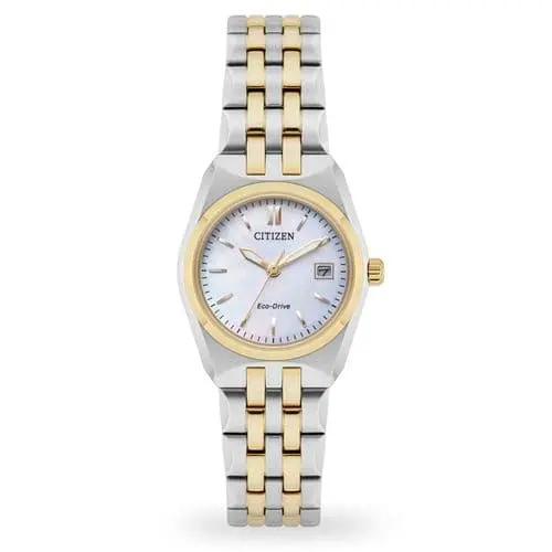 Eco-Drive Ladys Two Tone Stainless Steel And Rose Bracelet Watch 1