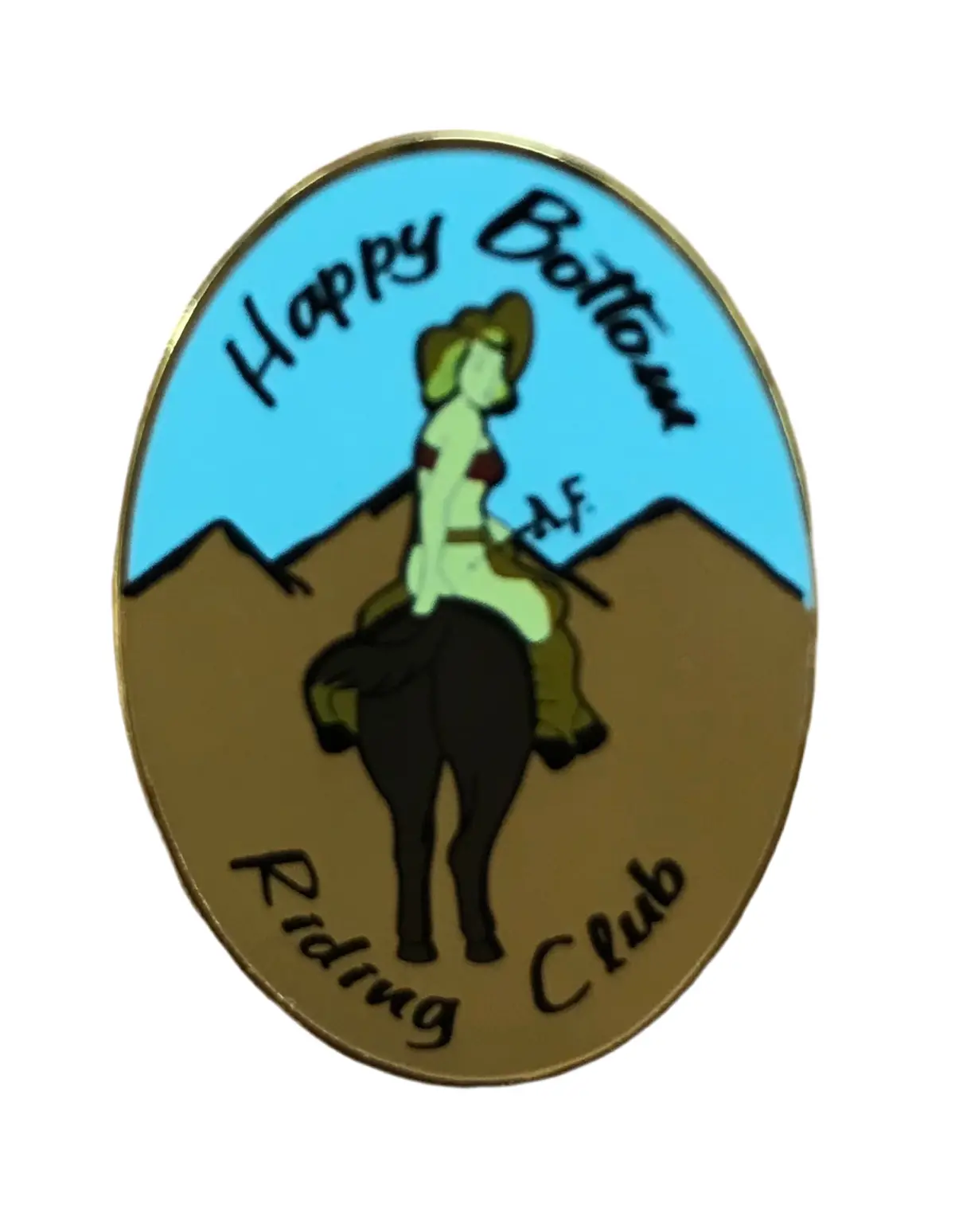 Classic Horseback Pancho Lapel Pin 1