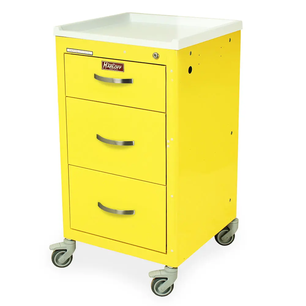 M-Series Short Isolation Mini Cart, Three Drawers, Key Lock, (Mini Line) 1