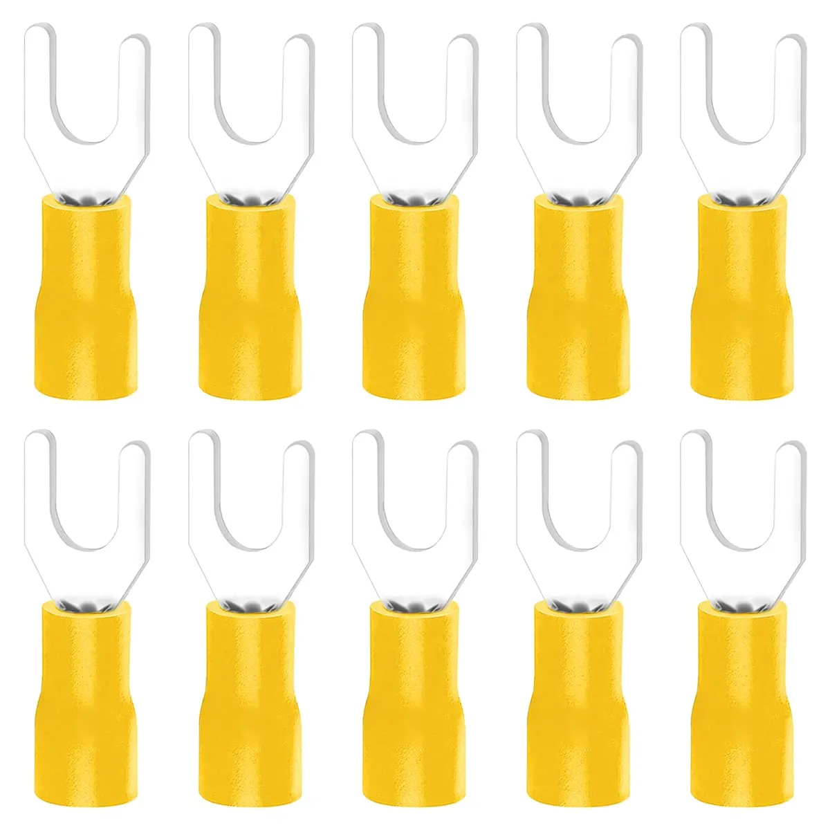 Install Bay Yvst8 Yellow Vinyl 12-10 Gauge #8 Spade Terminals (100/Pk) 1