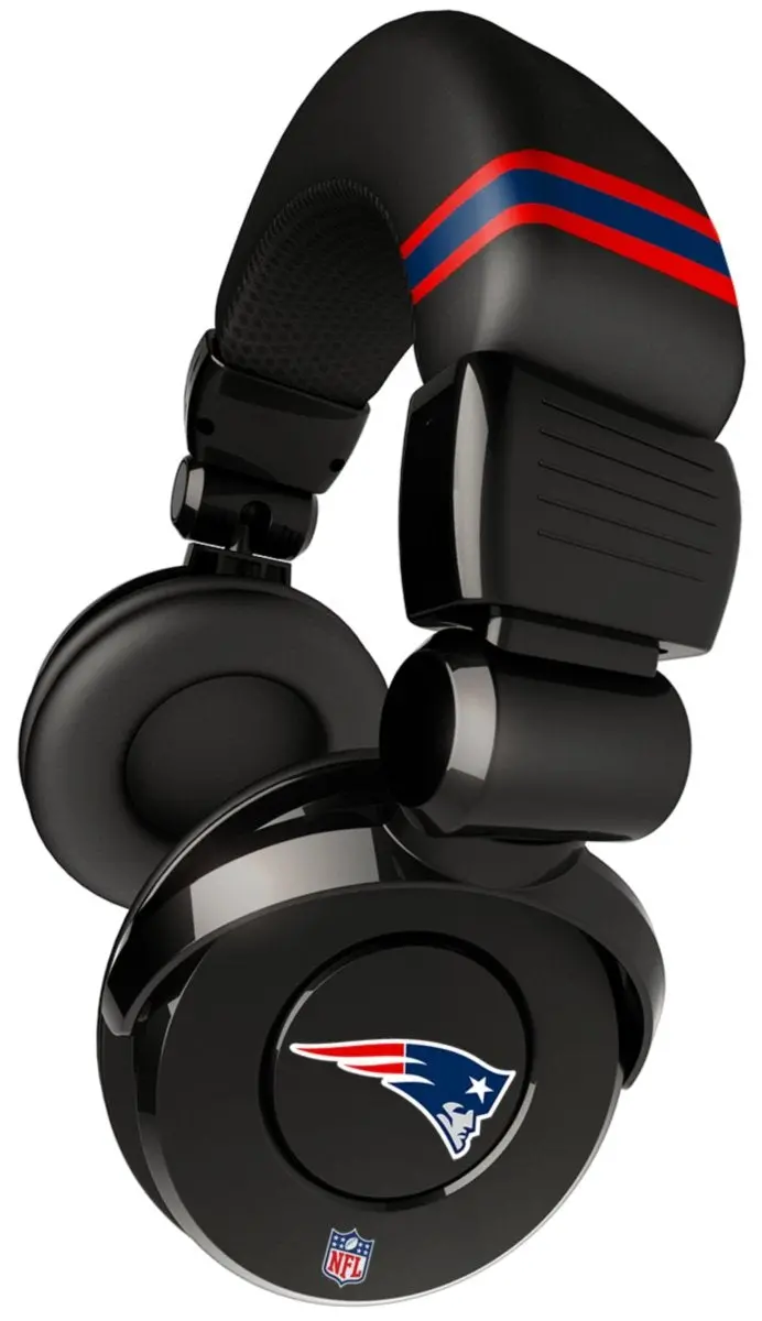Ihip Nfh26nep Nfl New England Patriots Black Dj Headphone W/In-Line Mic/Volume 1