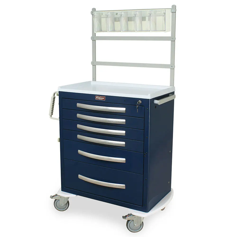 A-Series Lightweight Auto Locking Anesthesia Cart, Tall Height, Mini Width 1