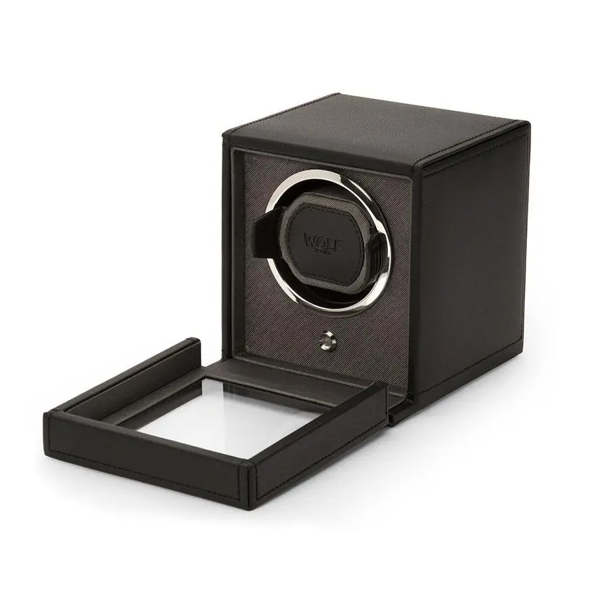 Cub Black Single Watch Winder With Cover 2