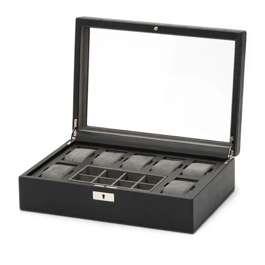 Howard Black 7-Piece Watch Box With Storage 1