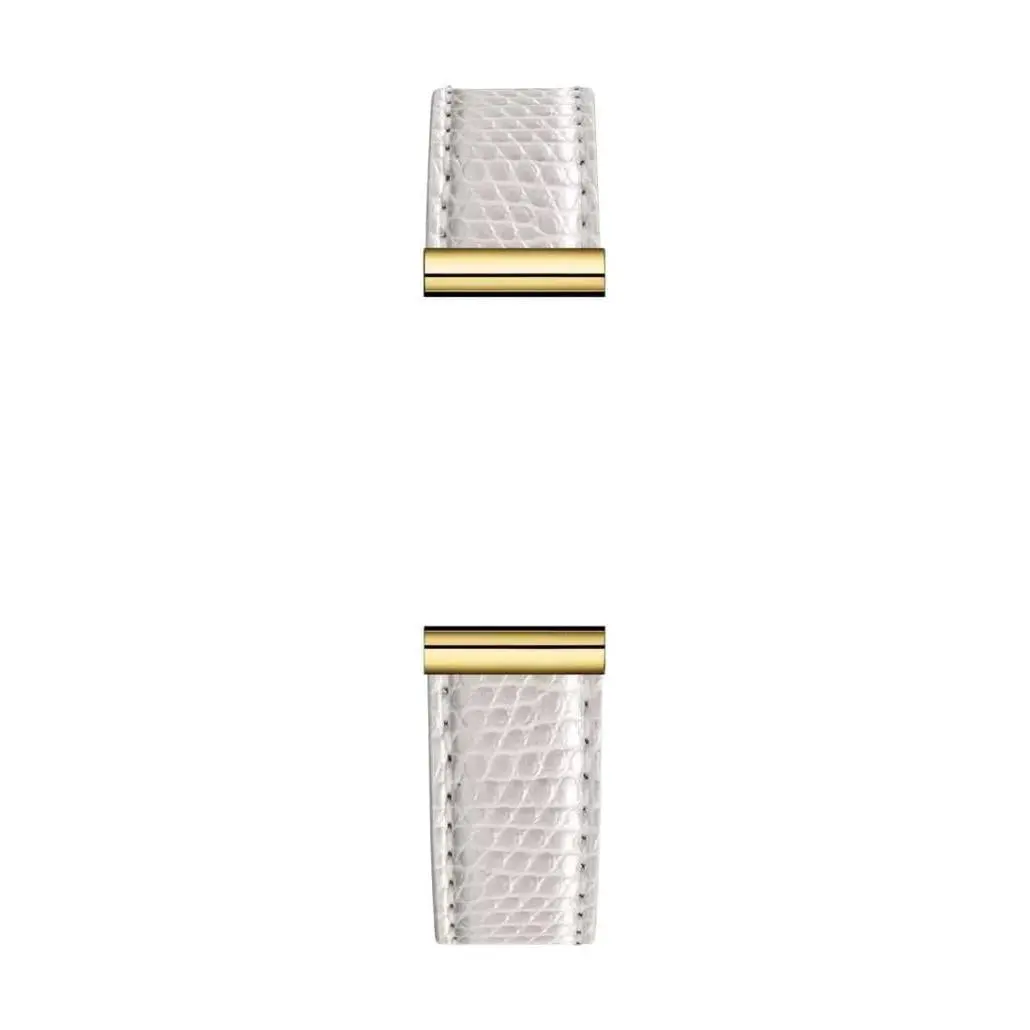 Antarès Interchangeable Watch Strap – Lizard Textured White Leather / Gold Pvd 1