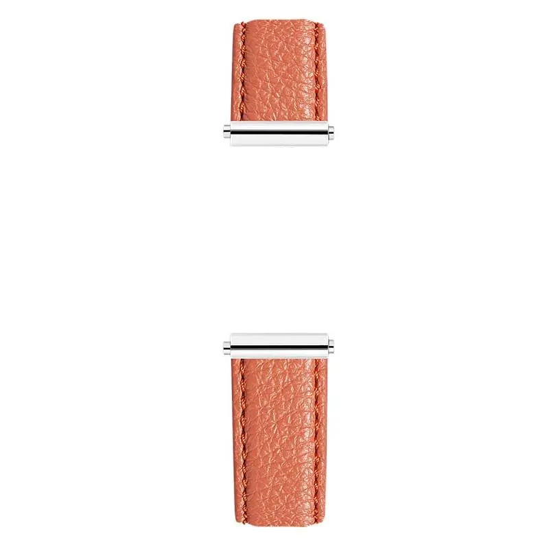 Antarès Interchangeable Watch Strap – Orange Leather / Stainless Steel 1