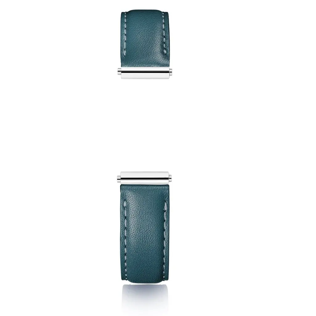 Antarès Interchangeable Watch Strap – Duck Blue Leather / Stainless Steel 1