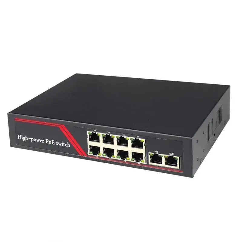 8 Port Unmanaged Fast Ethernet Poe Switch With 2 Uplink Ports, 10/100Mbps 1