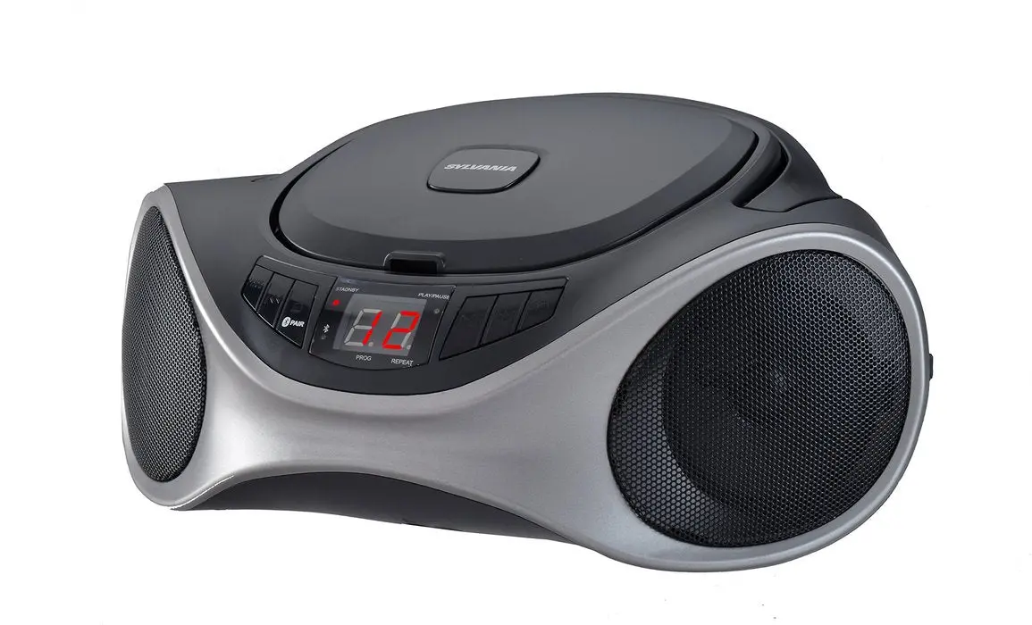 Sylvania Srcd1063bt Bluetooth Portable Cd Radio Boombox - Graphite 1