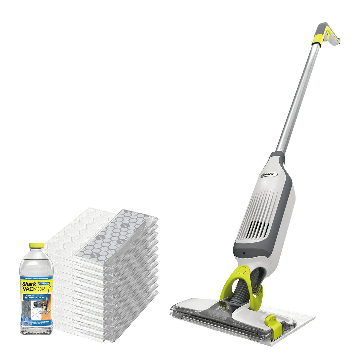Shark Vm200p12 Vacmop Cordless Vacuum Mop Bundle With 12 Disposable Pads & 12 Oz. Cleaning Solution (Refurbished) 1