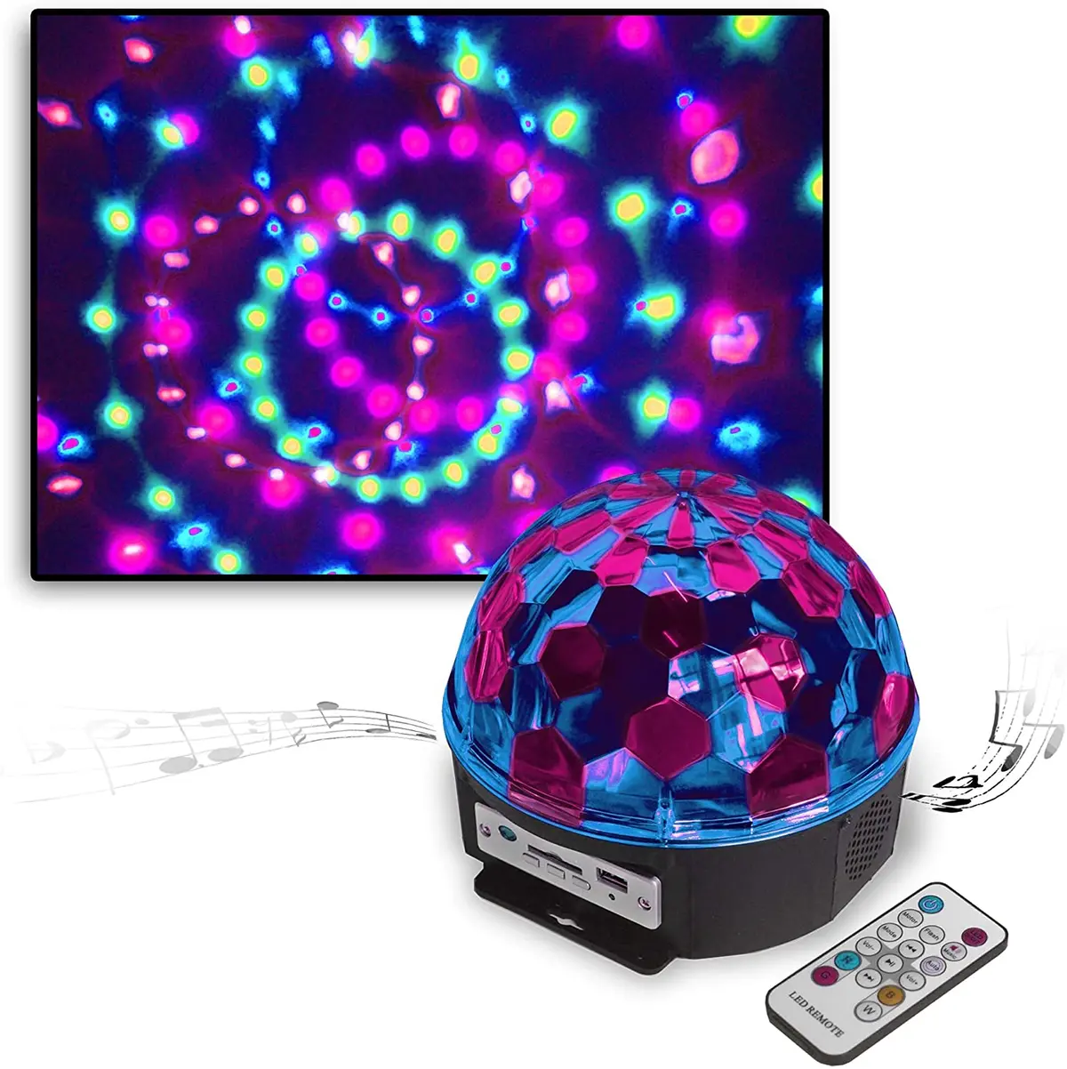 Technical Pro Lg70sbt Professional Rotating Dj Led Light With Built-In Bluetooth Speakers 1