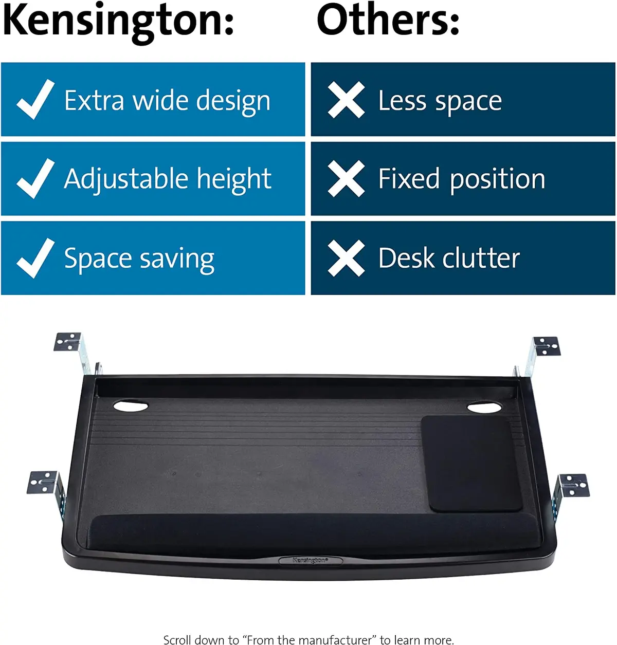 Kensington Smartfit 611012 Underdesk Comfort Keyboard Drawer 1