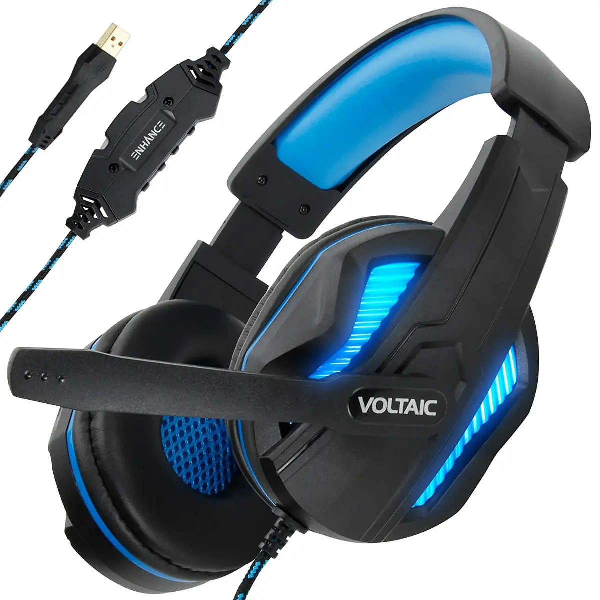 Enhance Envoh7l100blew Voltaic Pro Usb Gaming Headset Voltaic With 7.1 Surround Sound 1