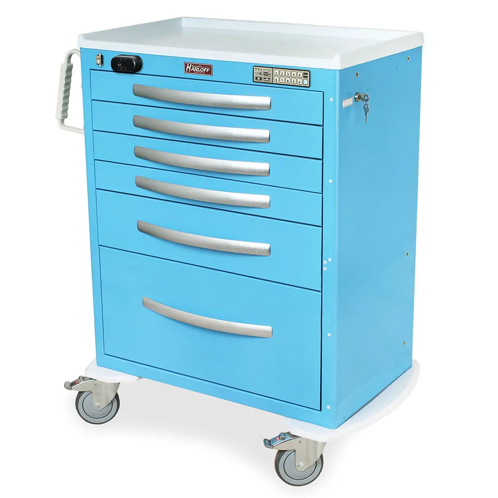 A-Series Crash Cart, Md30-Emg1 Emergency Pkg, Short, 5 Drawers, Breakaway Lock 1