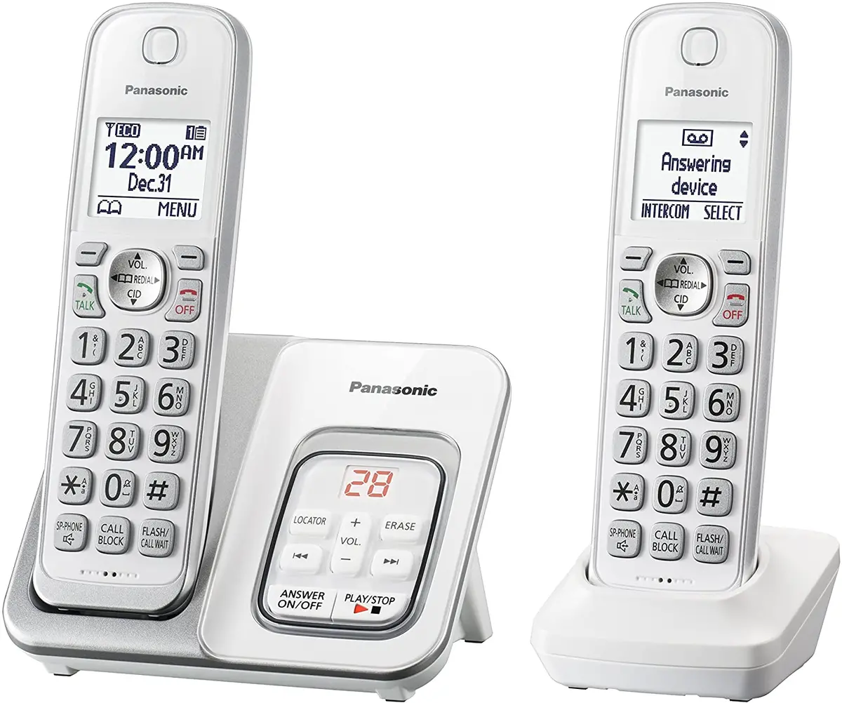Panasonic Kxtgd432w 2-Handset Cordless Phone W/ Talk Caller Id, Answering & Speakerphone 1