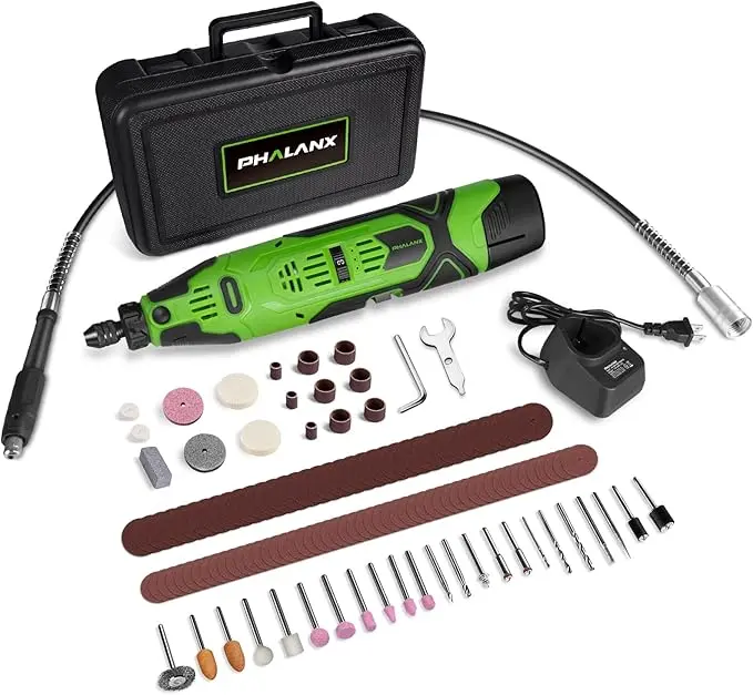 12V Cordless Rotary Tool Kit With Keyless Chuck, 6-Speeds 5000-32000Rpm, 119 Accessories With Flex Shaft 1