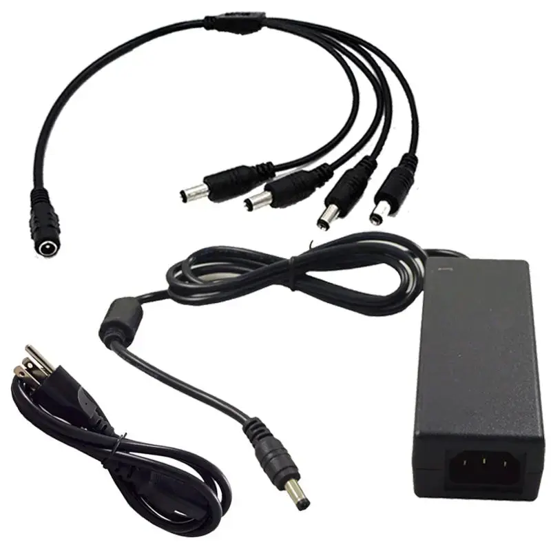 Ac Dc 12 Volts 3 Amp Power Adapter With 1 To 4 Splitter For Cctv Cam Ul Listed 1
