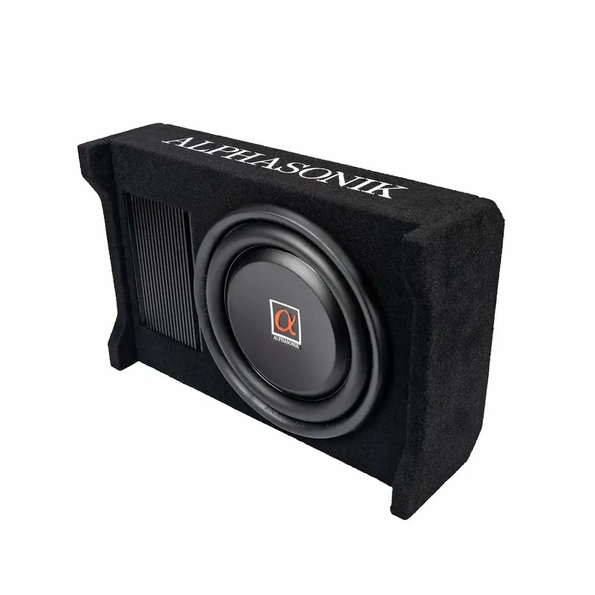 Alphasonik As100a 10" 4 Ohms 1200 Watts Max Built-In Amplifier Down Fire Shallow Mount Enclosed Subwoofer 1