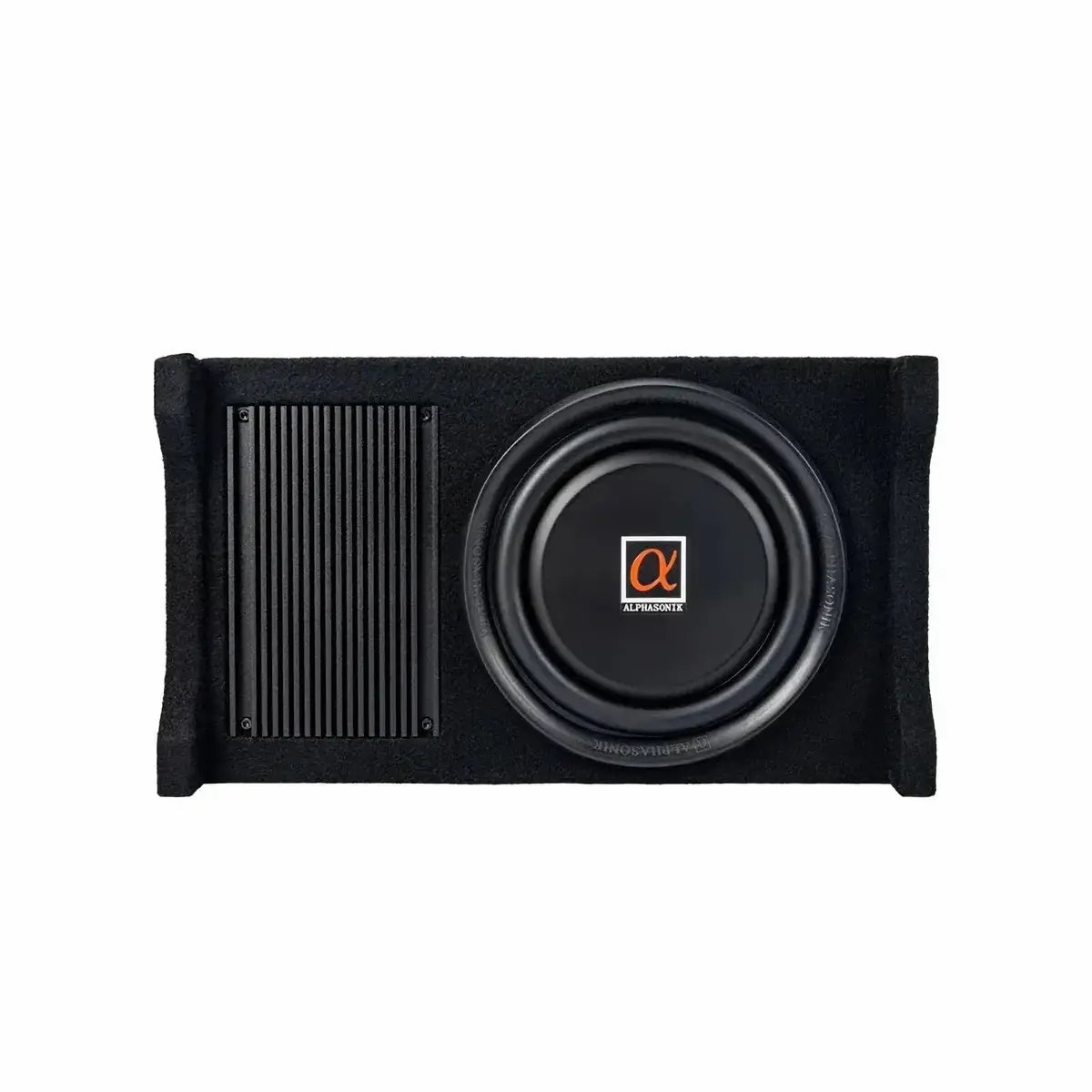 Alphasonik As80a 8" 600 Watts Max 4 Ohms Built-In Amplifier Down Fire Shallow Mount Enclosed Subwoofer 1