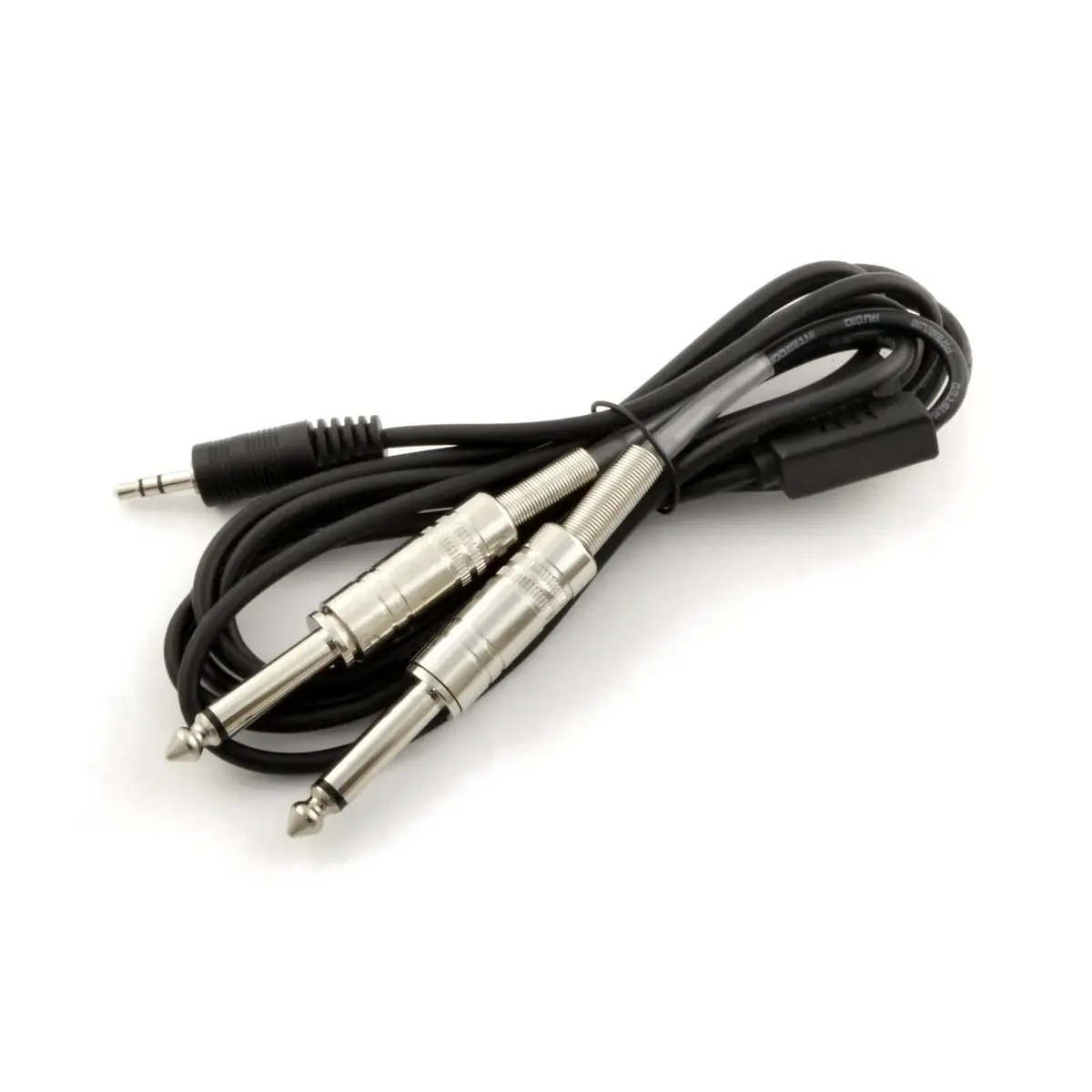 Aux 3.5-Inch Mp3 To Dual 1/4-Inch Speaker Cable Y Adapter Plug Jack Black 2
