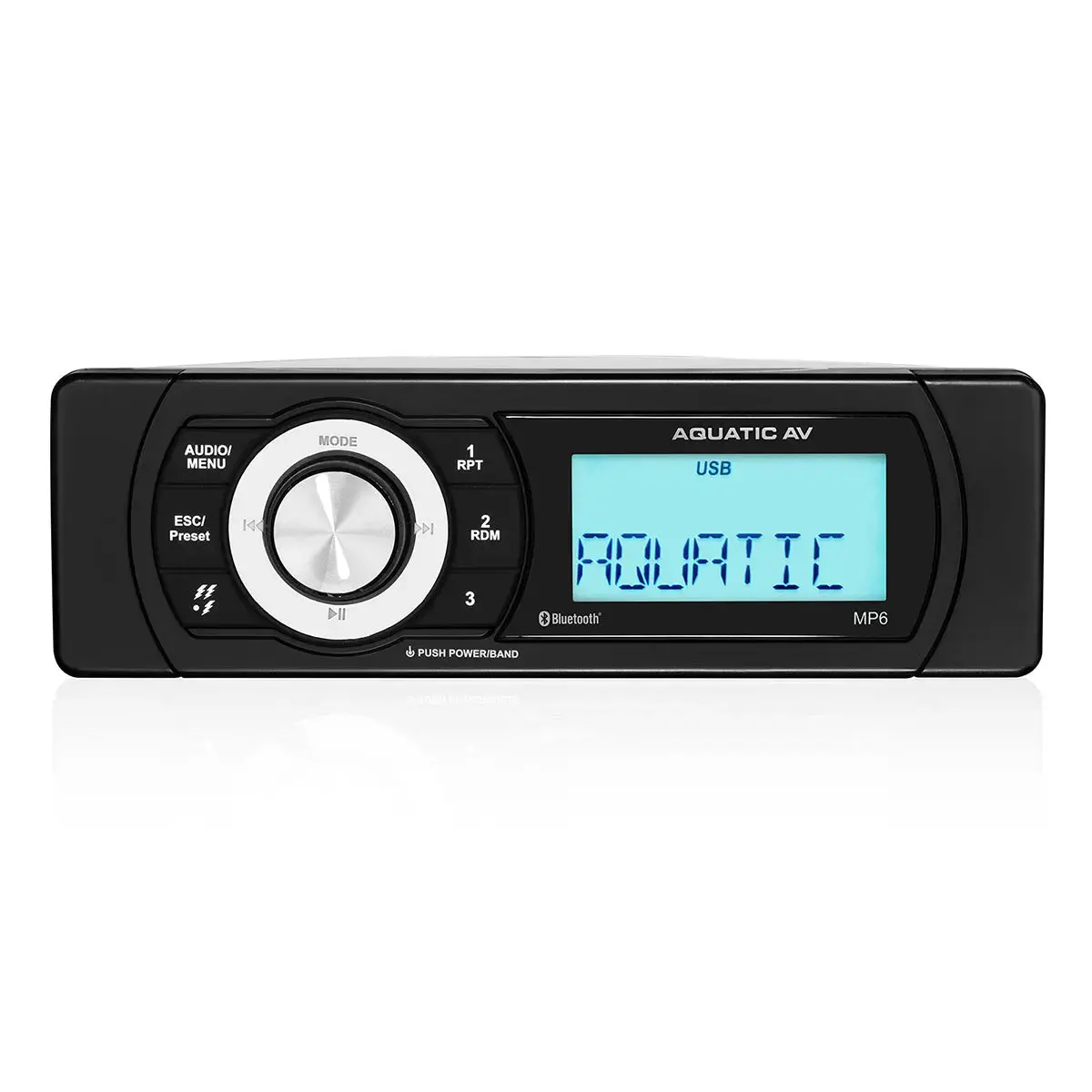 Aquatic Av Mp6 Shallow Mount Waterproof Radio Bluetooth And Usb Marine 288W Stereo 1
