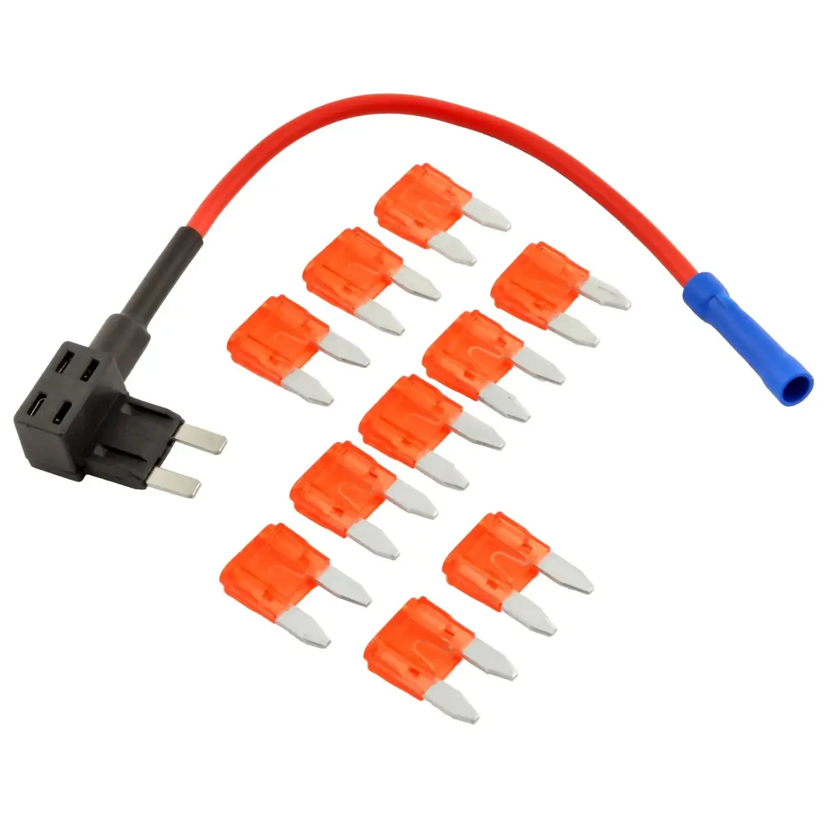 Atm Mini Blade Style Fuses With Fuse Holder Tap For Automotive Car Truck Suv 10A-40A (10 Pack) 1