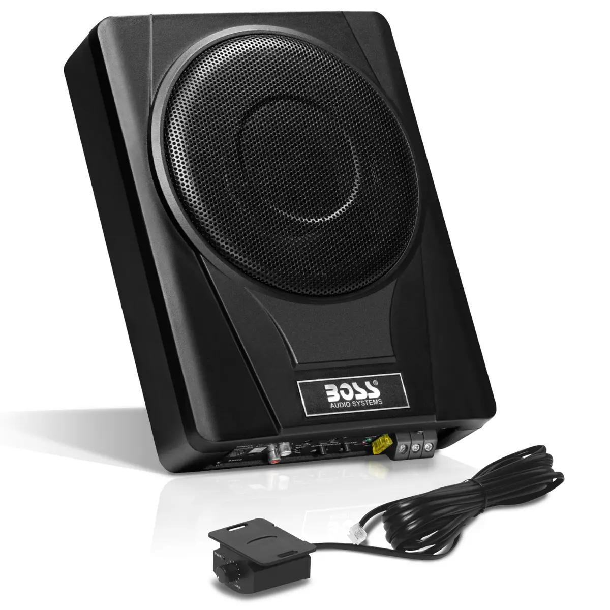 Boss Audio Bass8 8" 800W Low Profile Under Seat Powered Car Subwoofer Built In Amplifier, Remote Control 1