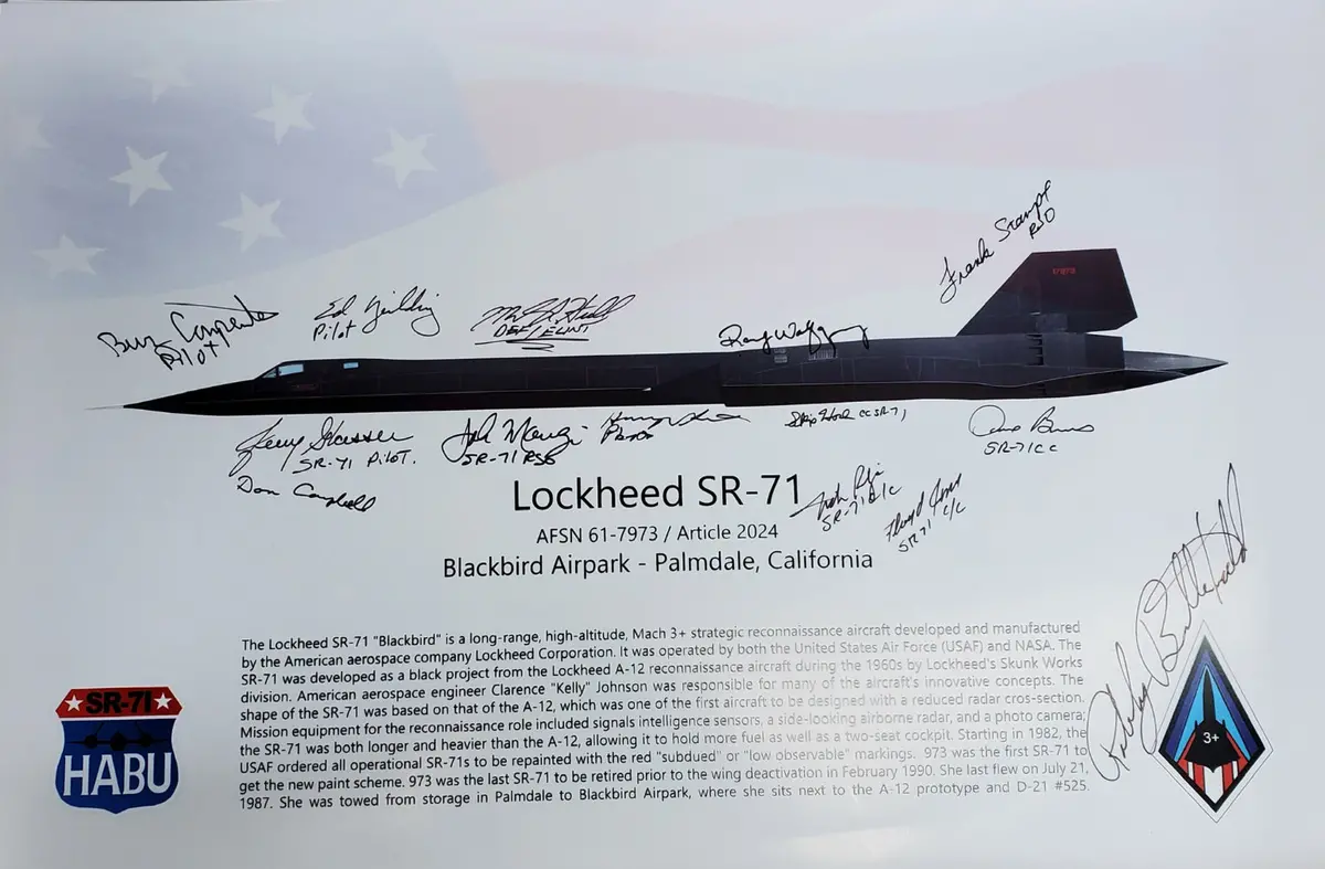 Sr-71 Print (12"X18") Signed By Sr-71 Attendees At 2022 Blackbird Symposium 1