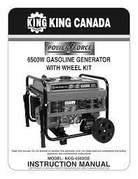 King Canada Kcg-6502Ge 6500W Gasoline Generator W/ Electric Start & Wheel Kit. 1