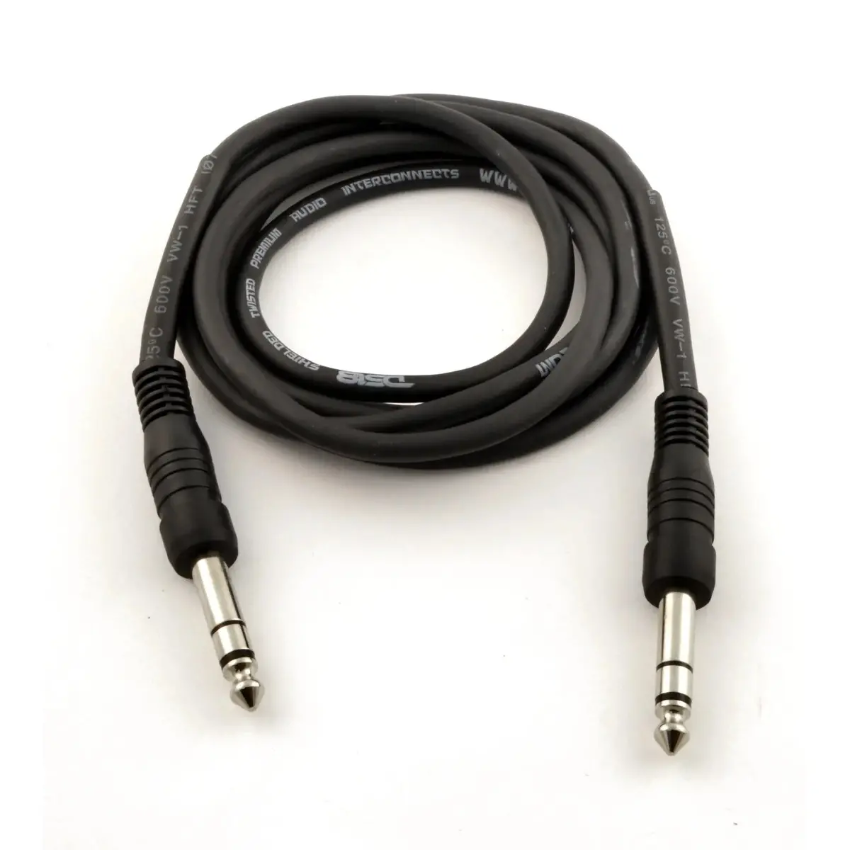 Balanced Interconnect 1/4-Inch Trs To 1/4-Inch Trs Cable Audio Connector Black 1
