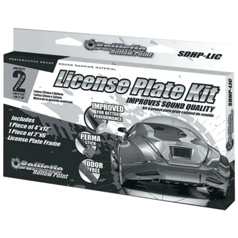 Ballistic Sdhp-Lic 2Mm Thickness Hollow Point License Plate Sound Damping Kit 1