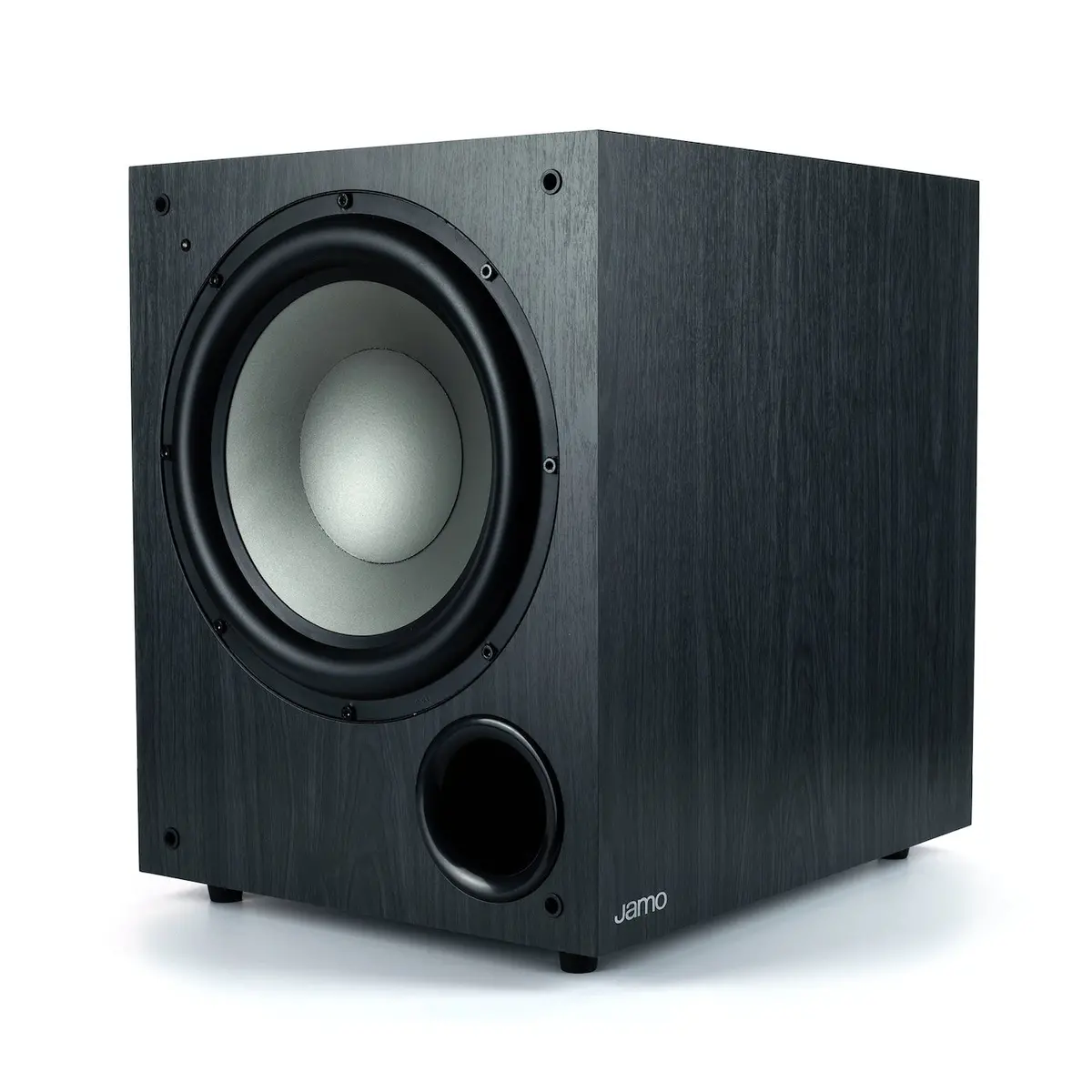 Jamo C912 12" Front-Firing Polyfiber Woofer 400W Class D Amp Powered Subwoofer Black Ash 1