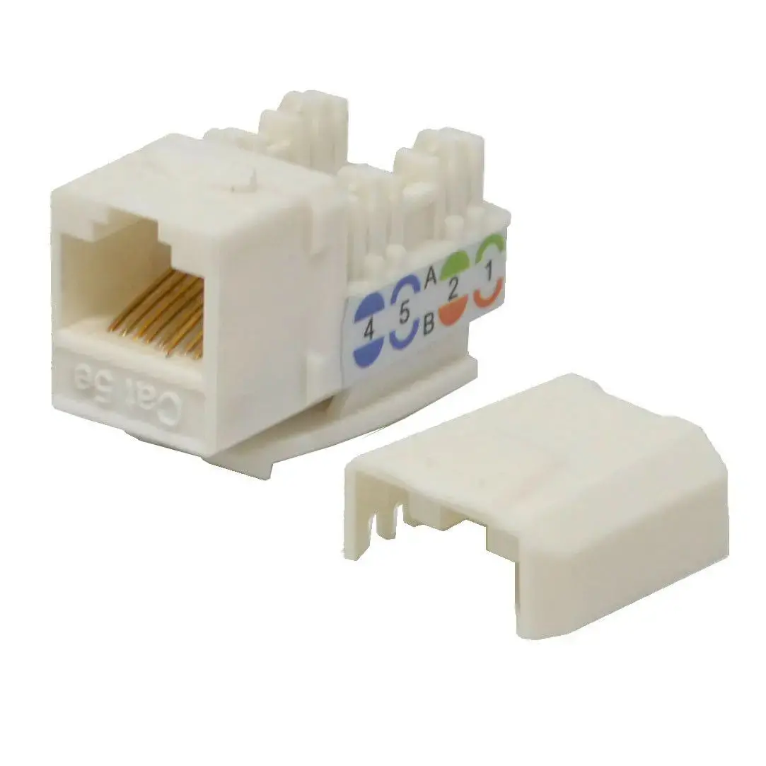 Cat5e White Network Ethernet 110 Punchdown 8P8c Keystone Jack 1