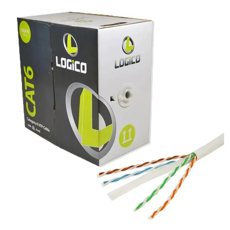 Cat6 Cmr Utp Riser Bare Copper 1000Ft 550Mhz 23Awg White Network Cable 1