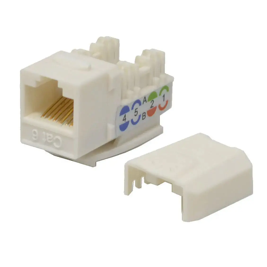 Cat6 White Network Ethernet 110 Punchdown 8P8c Keystone Jack 1