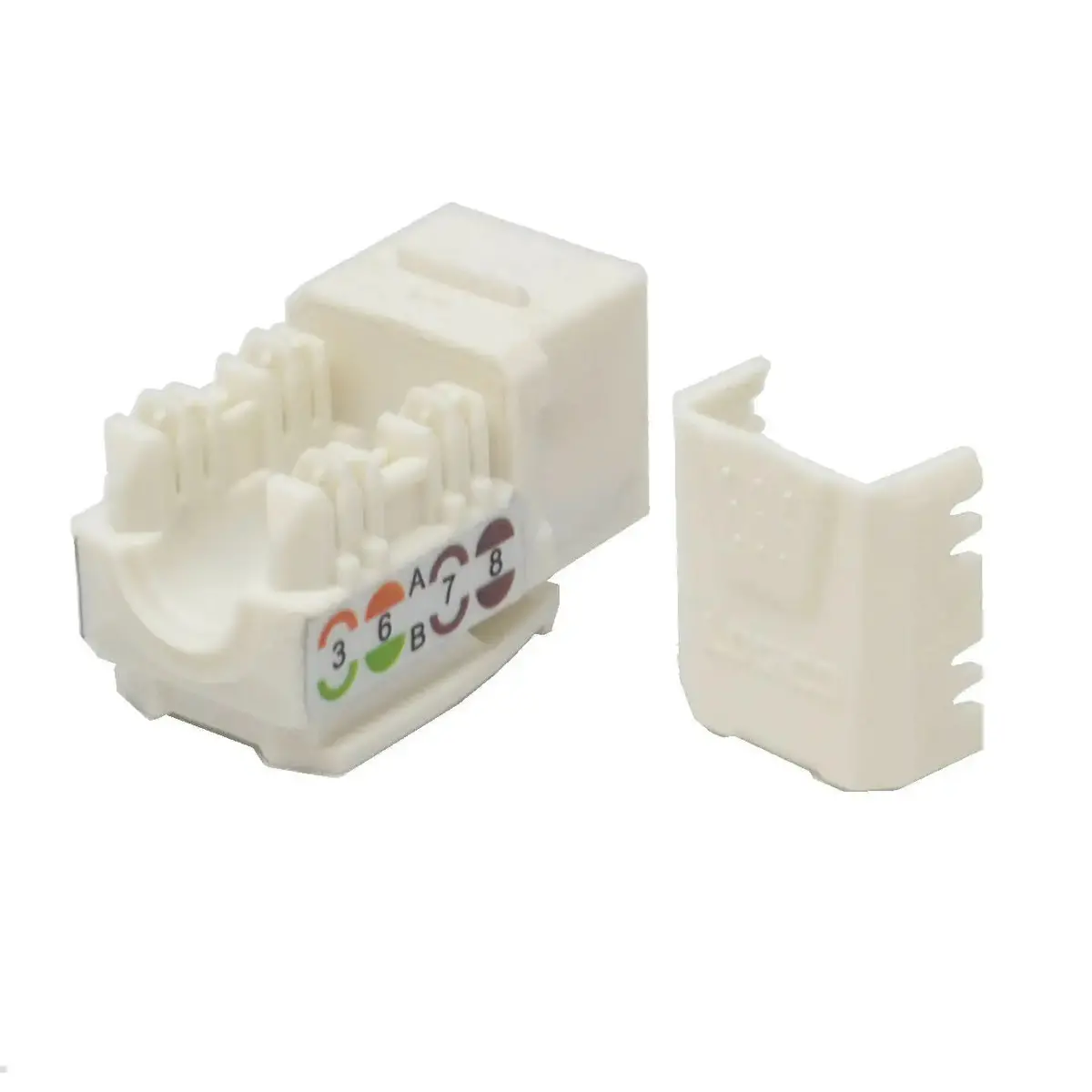 Cat6 White Network Ethernet 110 Punchdown 8P8c Keystone Jack 2