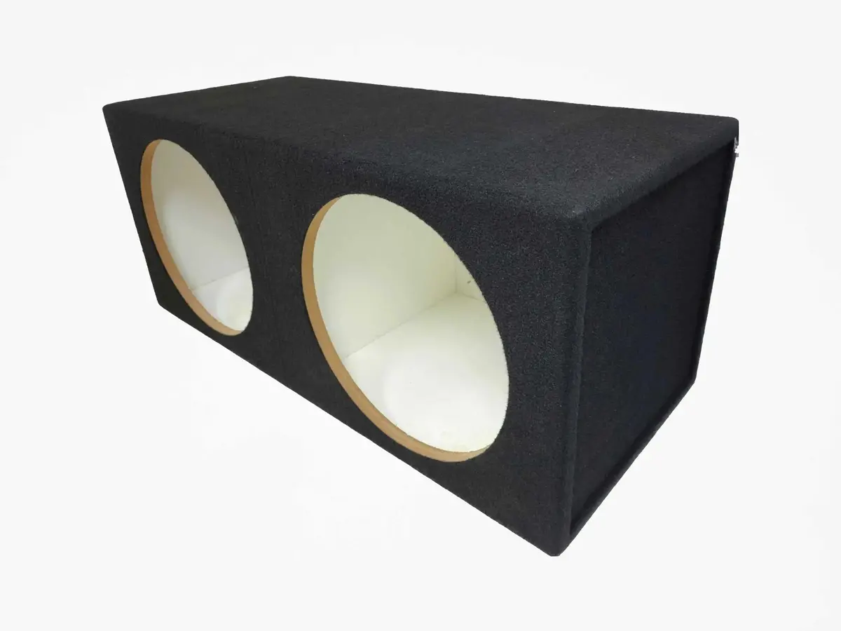 Carpet Dual 12" Sealed Car Box Speaker Subwoofer Enclosure Cabinet 1