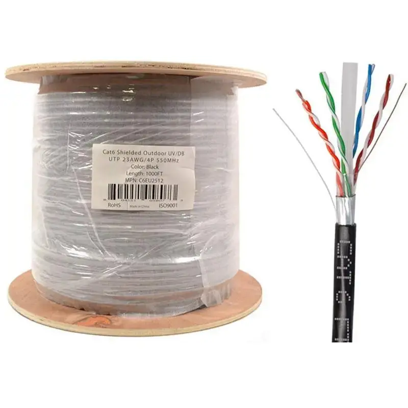 Cat6 Stp Ftp Outdoor Shielded Network Uv Direct Burial 1000Ft Cable 1